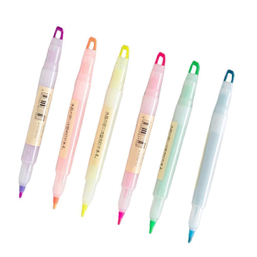 Highlight Markers Waterproof Highlighting School Notes Ink 6Pack