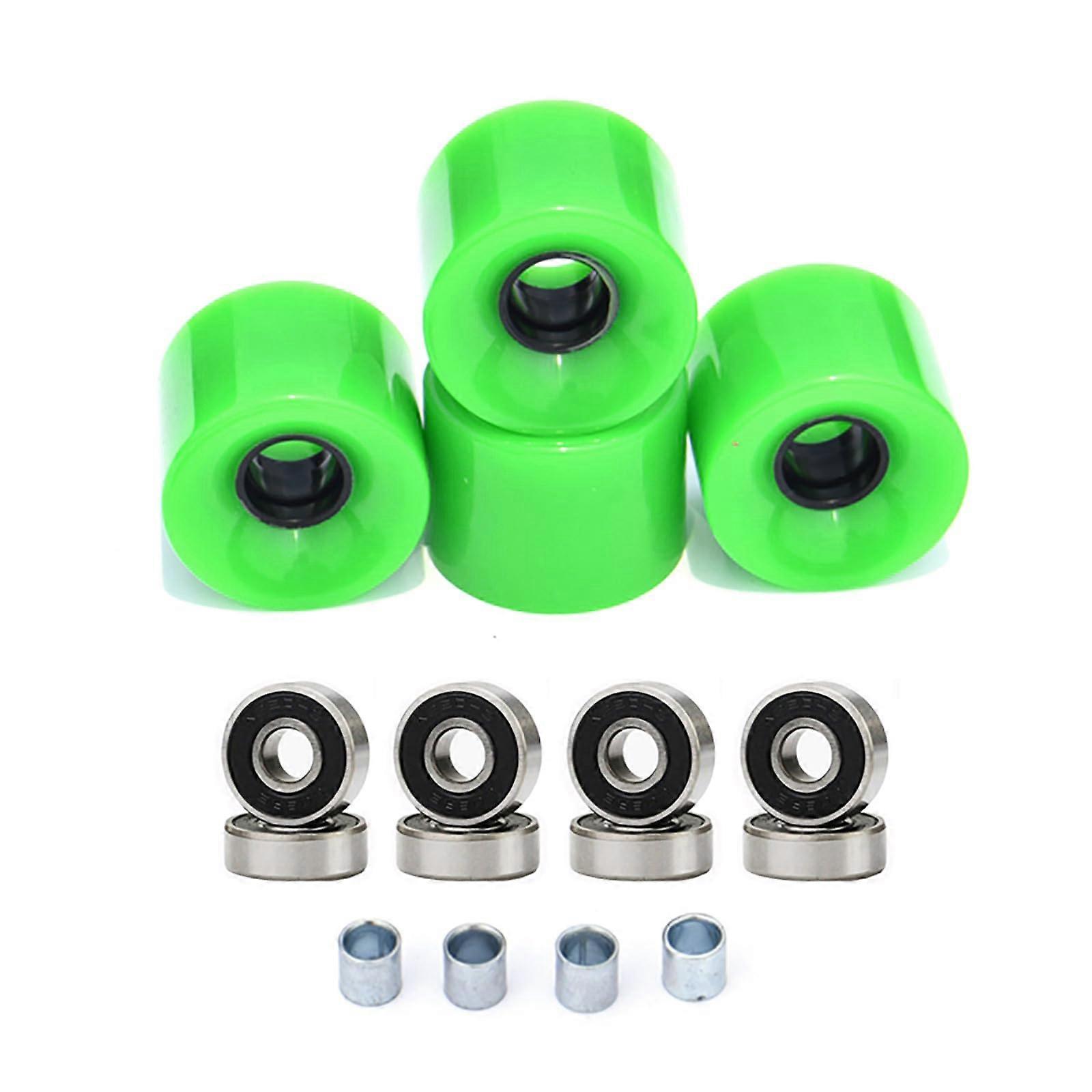 4 pieces longboard wheels skateboard wheels street wheels for skateboards wheels with ball bearings and spacers set