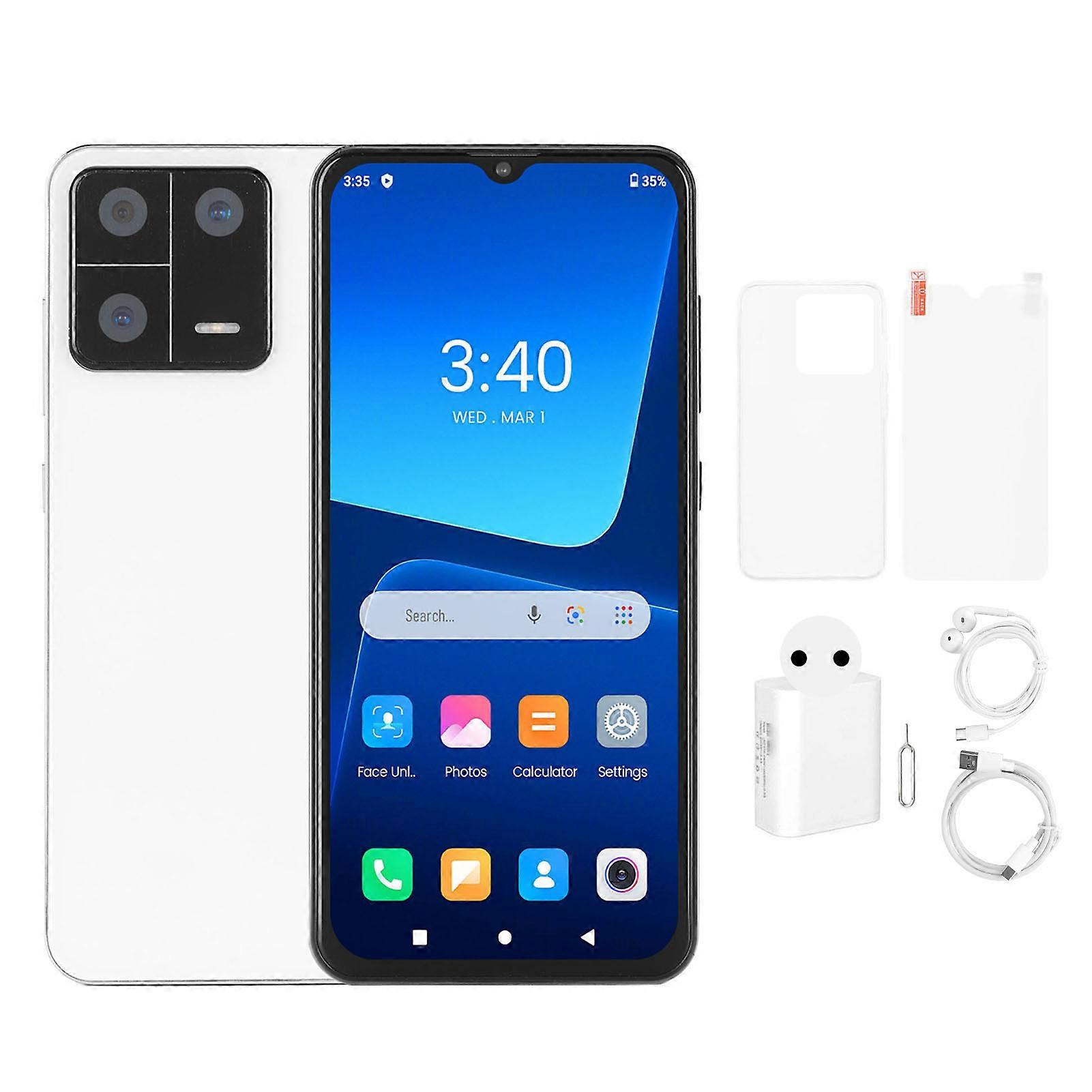 Unlocked 4G Smartphone, 6.54" IPS HD, 12GB RAM, 32MP Camera, Android 12, Face Recognition