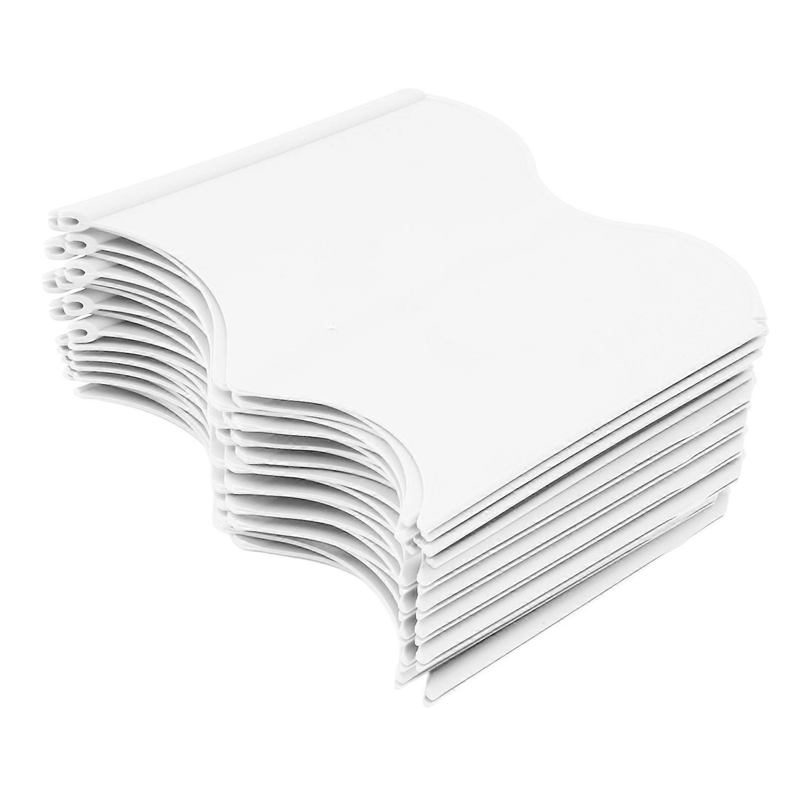 20PCS Interlocking Landscaping Edging Kit Weatherproof Garden Landscape Edging Border Hammer in Lawn Edge White