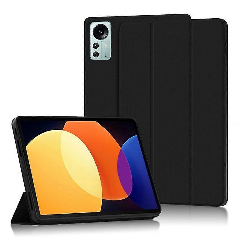 For Xiaomi Pad 5 Pro 12.4 (2022) Well-protected Flip Cover TPU+PU Leather Case Skin-touch Tablet Case with Three-fold Stand