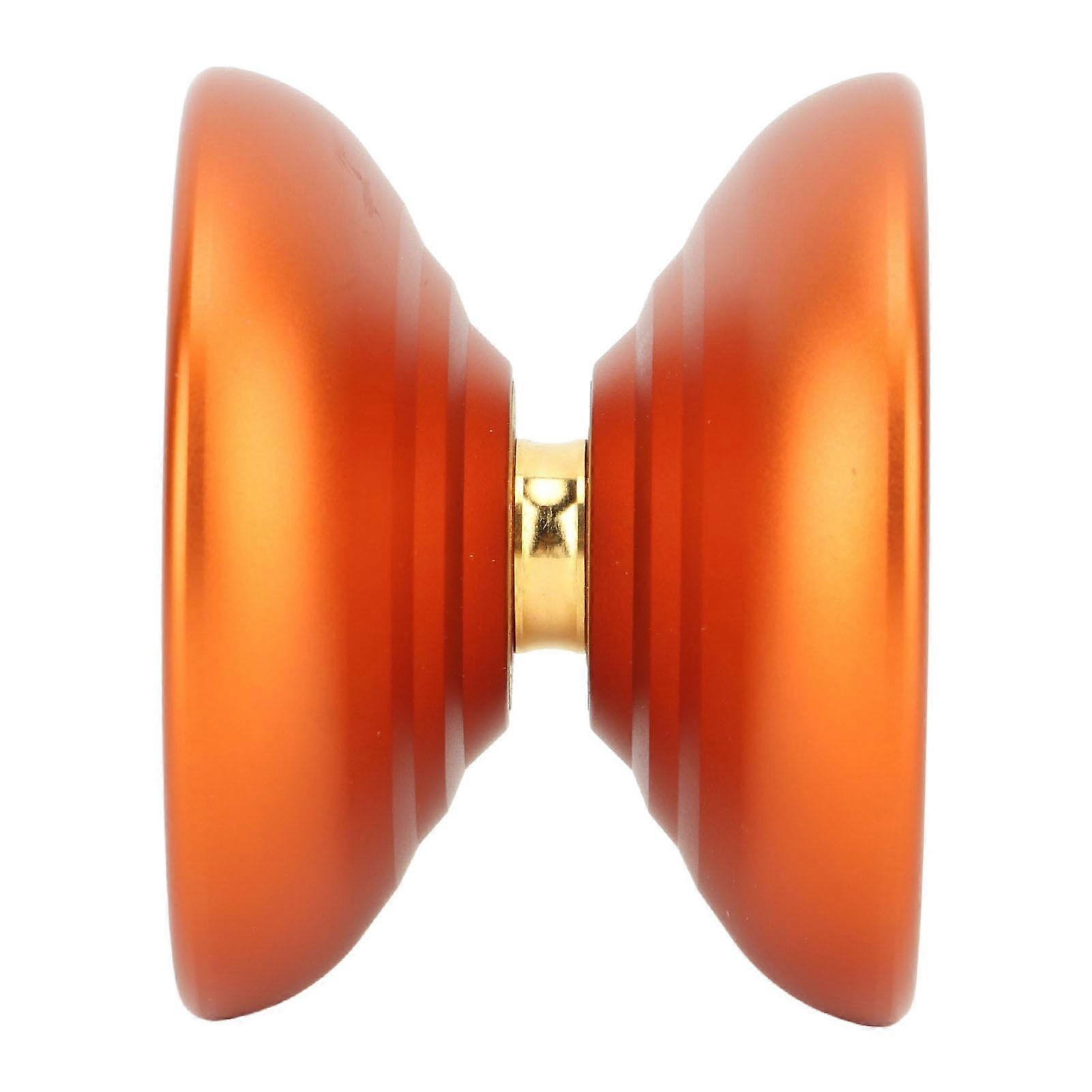Kids Yoyo Toy Unresponsive Bearing Strong Balance Stable Rotation Alloy Yoyo Ball with Glove Strings Orange