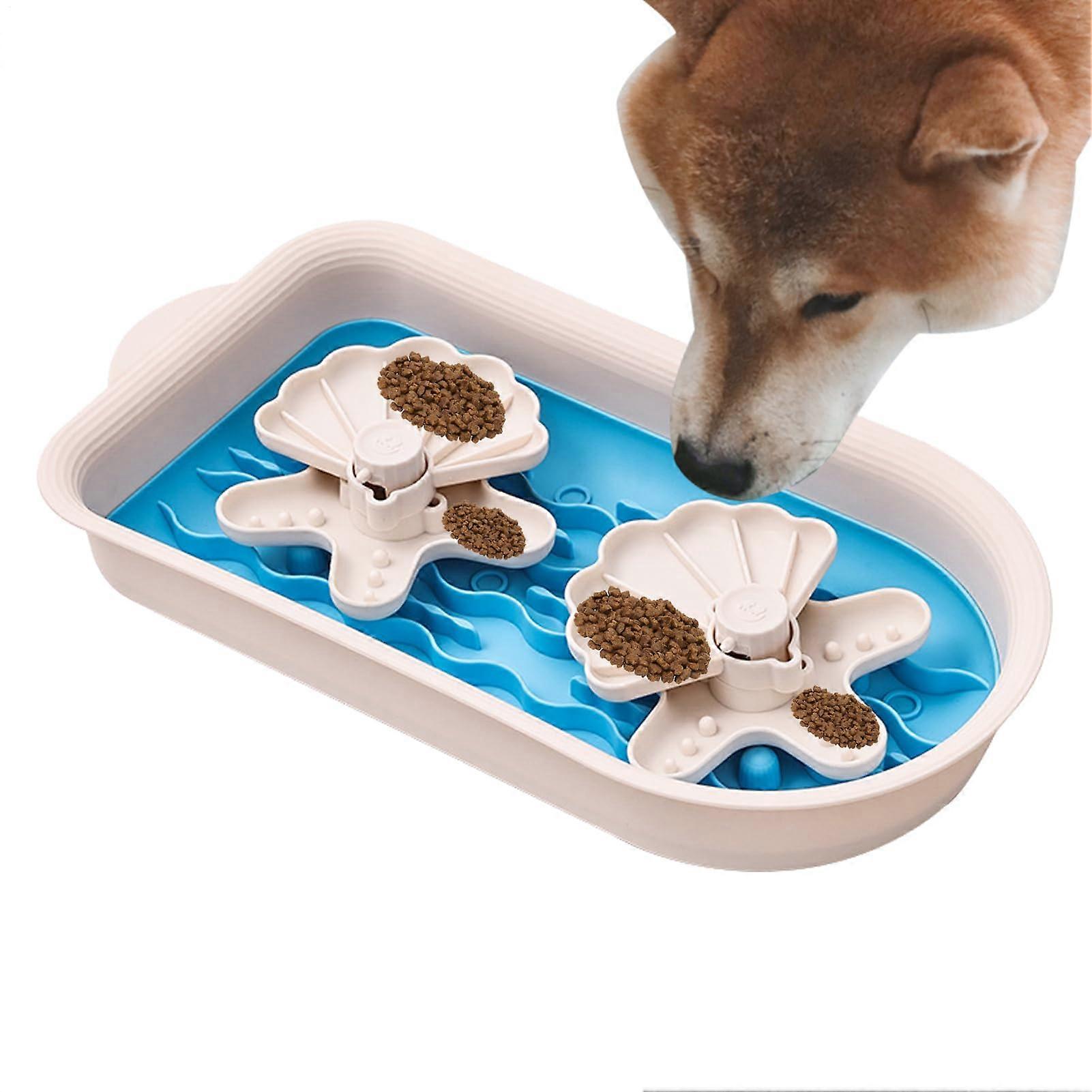Antidominance bowl Double design for pets Labyrinth system to slow down eating for cats and dogs, promotes... Blue