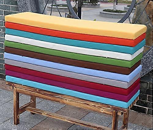 Waterproof, nonslip foam bench cushion with zipper for garden, patio, swings.