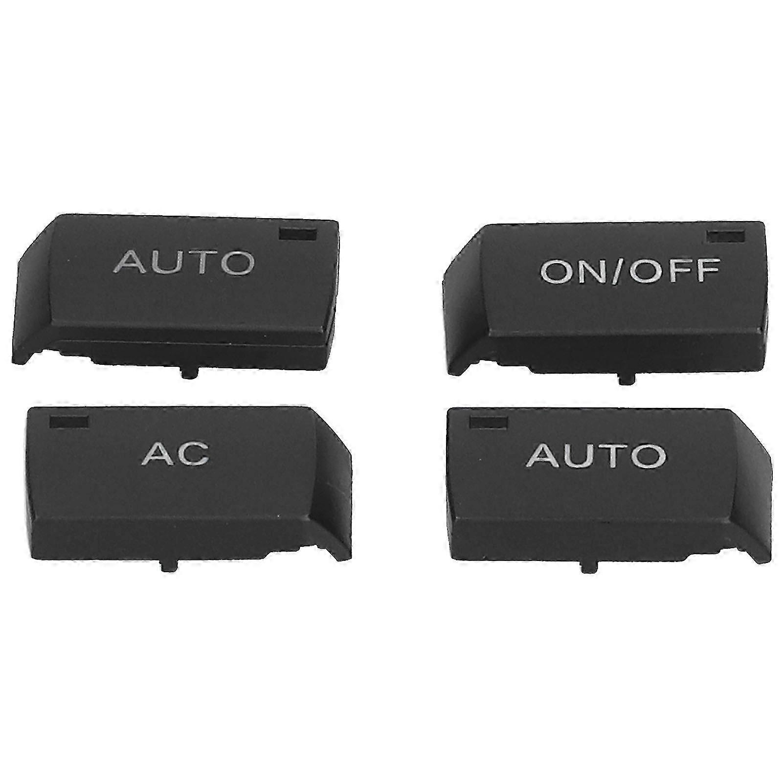 4pcs Air Conditioning Switch Covers A/C AUTO ON/OFF Plastic Black Caps Suitable for Certain Brands