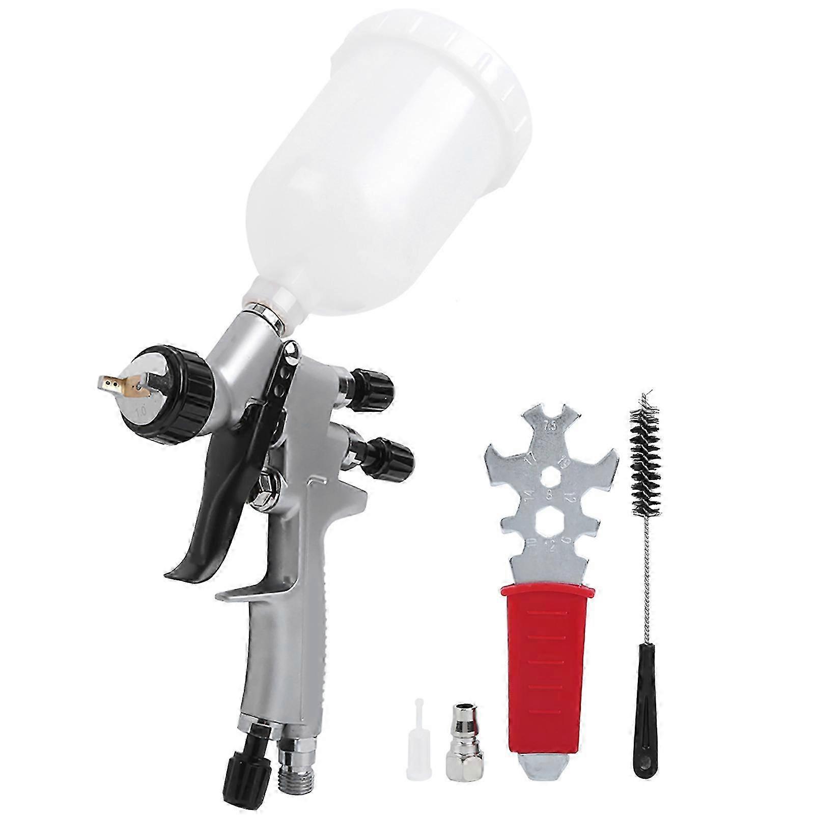 High Atomization Pneumatic Spray Gun with 250ml Plastic Pot and 1.0mm Nozzle