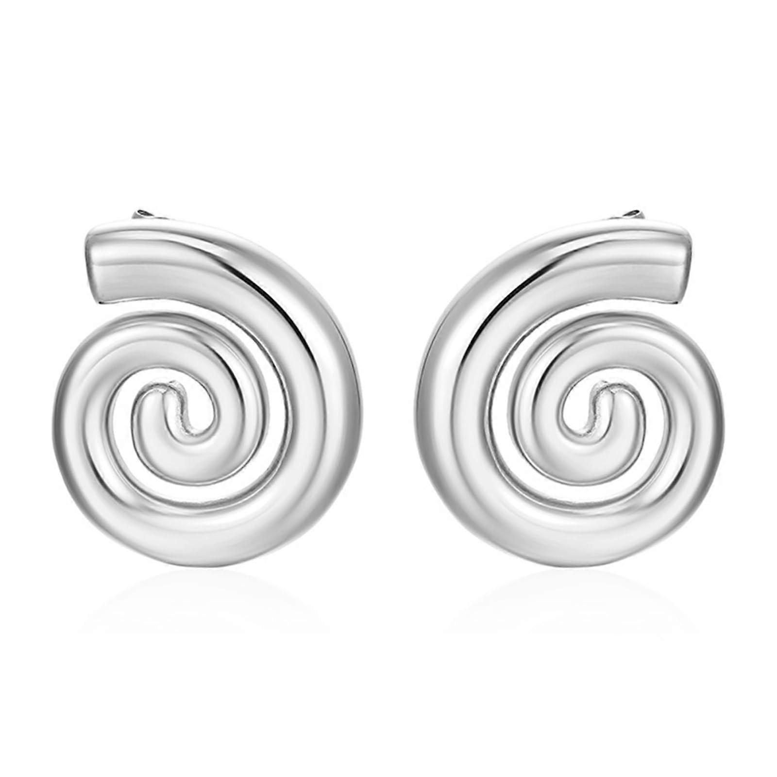 Rotating Thread Earrings, Unique Spiral Design, Irregular Metal Dangle Earrings, Stylish Red Color