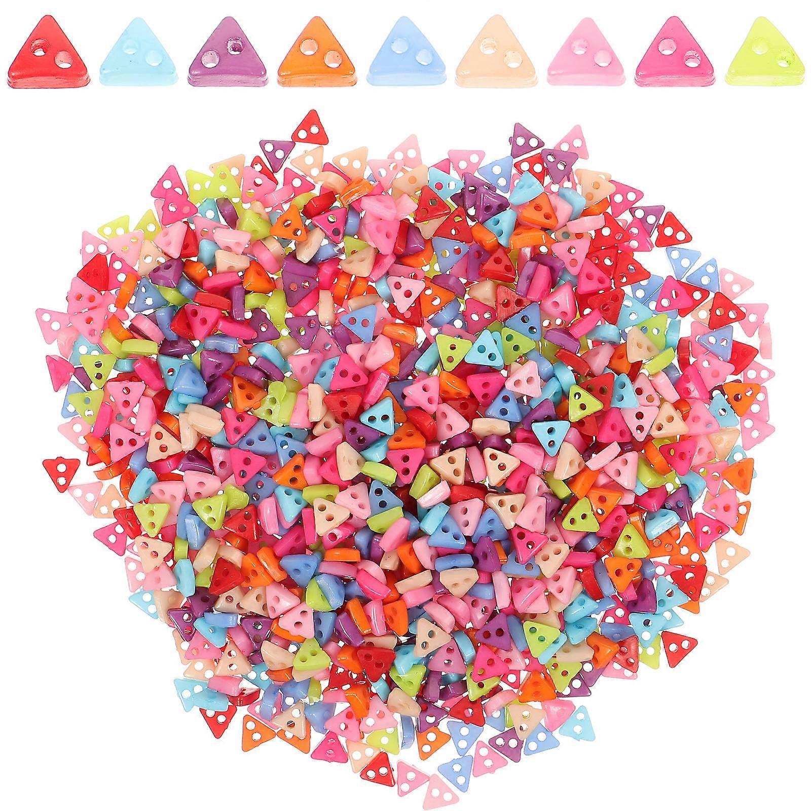 Clothing Sewing Buttons Cartoon Style Household Diy Projects Assorted Color 0.7x0.7cm Triangle Shape 1000Pcs