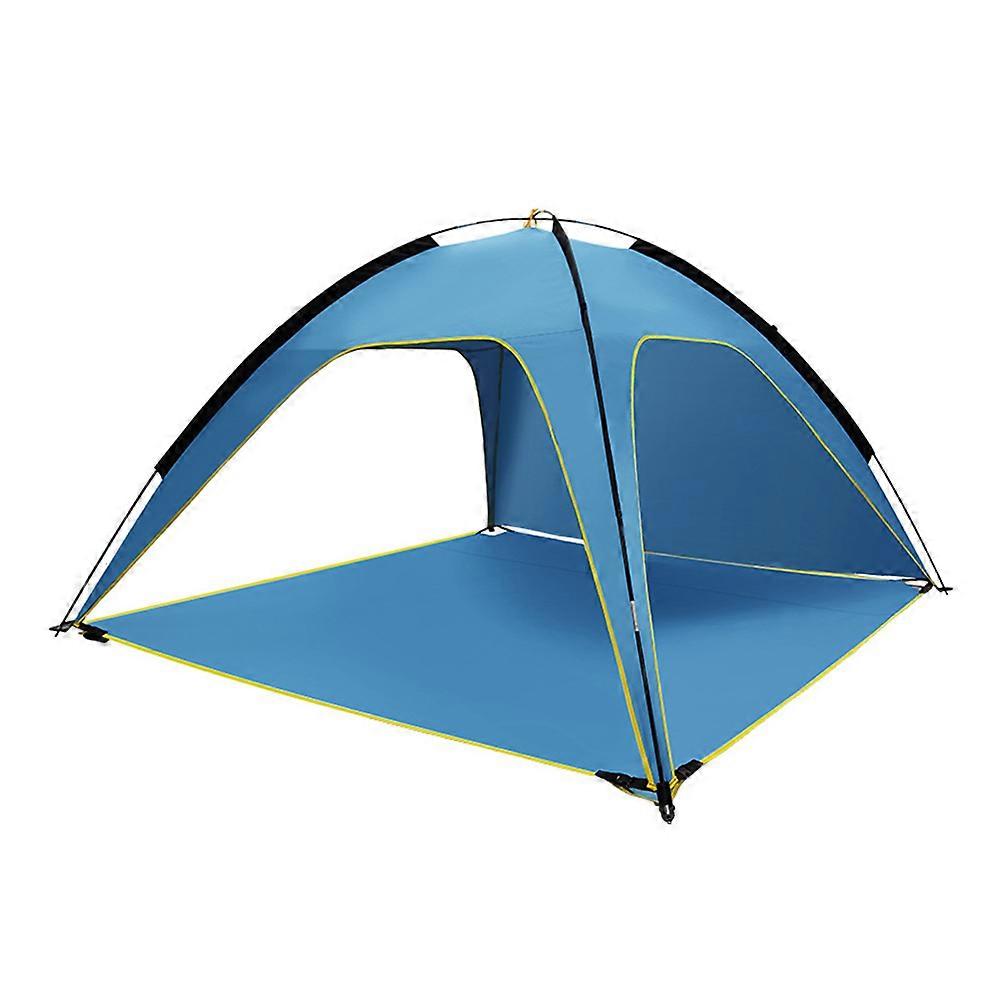 Blue Polyester Outdoor Tent for Camping with Sunscreen Rainproof Feature and 3-sided Ventilation