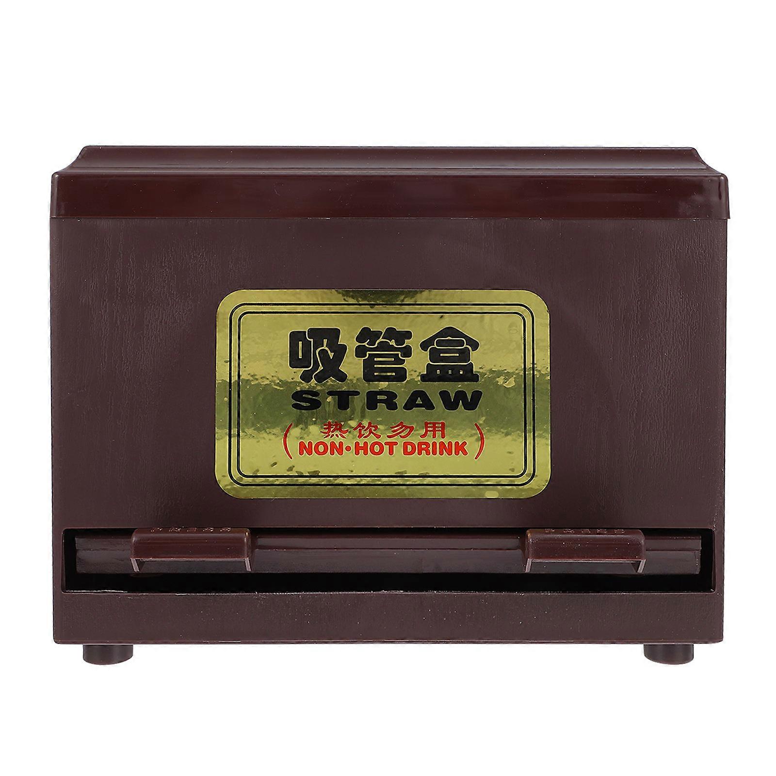 Straw Storage Container Black Dispenser Box For Business Owners 23.5X19X11.3CM 1Pack