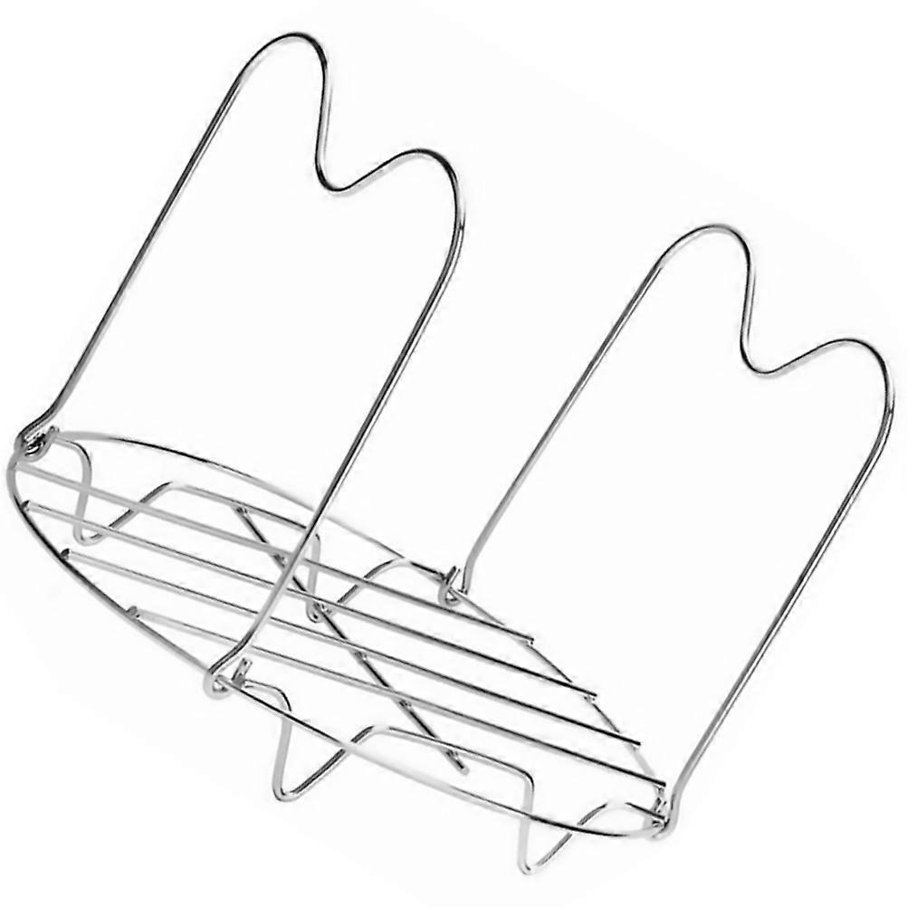 Stainless Steel Steaming Rack Silver Heat-Resistant for Kitchen Use