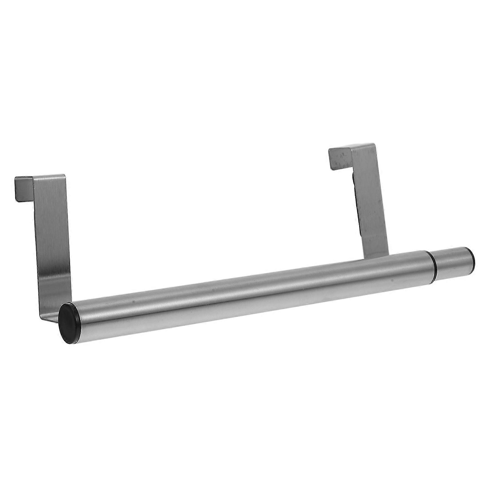 Stainless Steel Over Door Towel Rack Cabinet Hanging Rod for Kitchen Bathroom Storage – No Drill Organizer for Towels and Cloths
