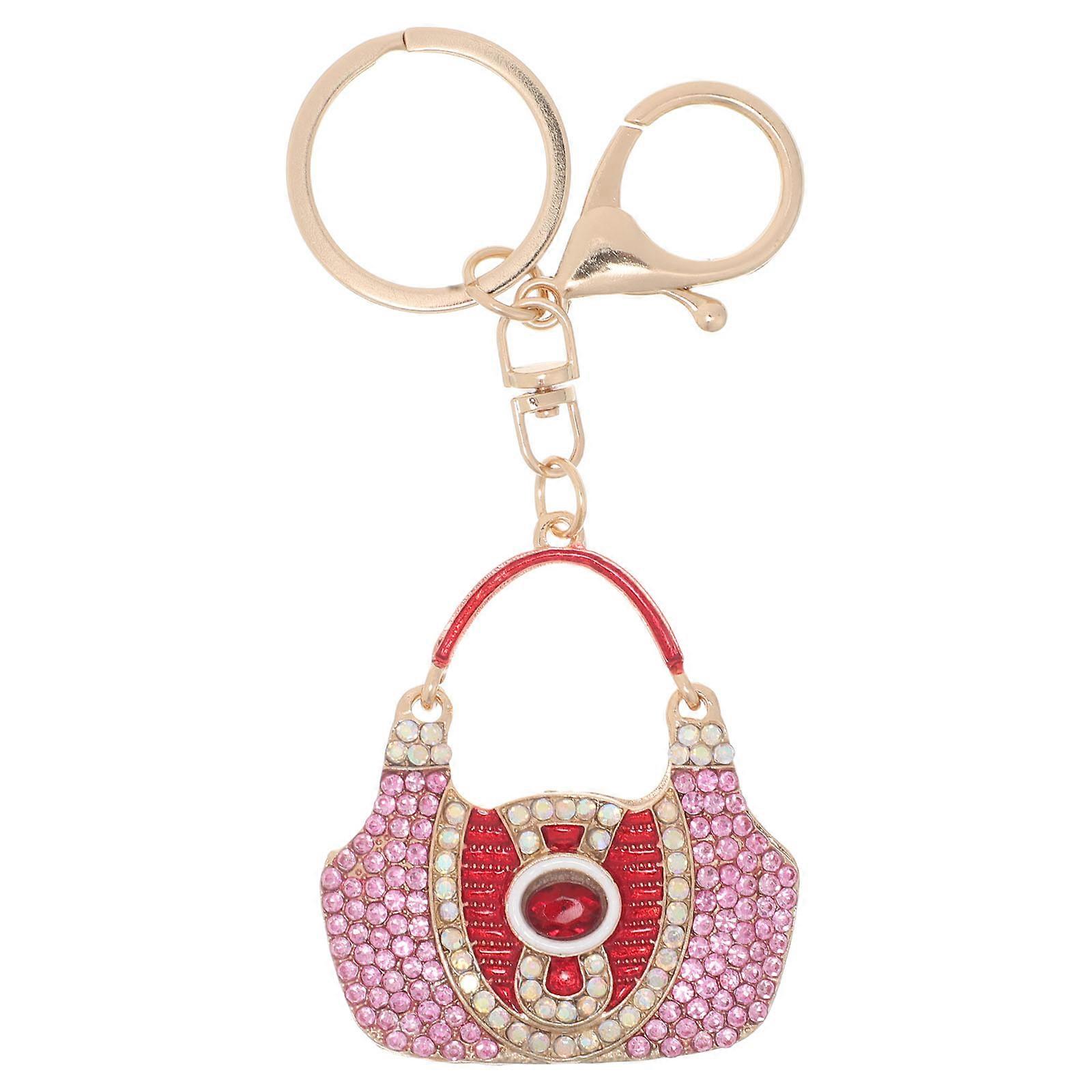 Creative Rhinestone Handbag Shaped Keychain for Decor Metal Accessories