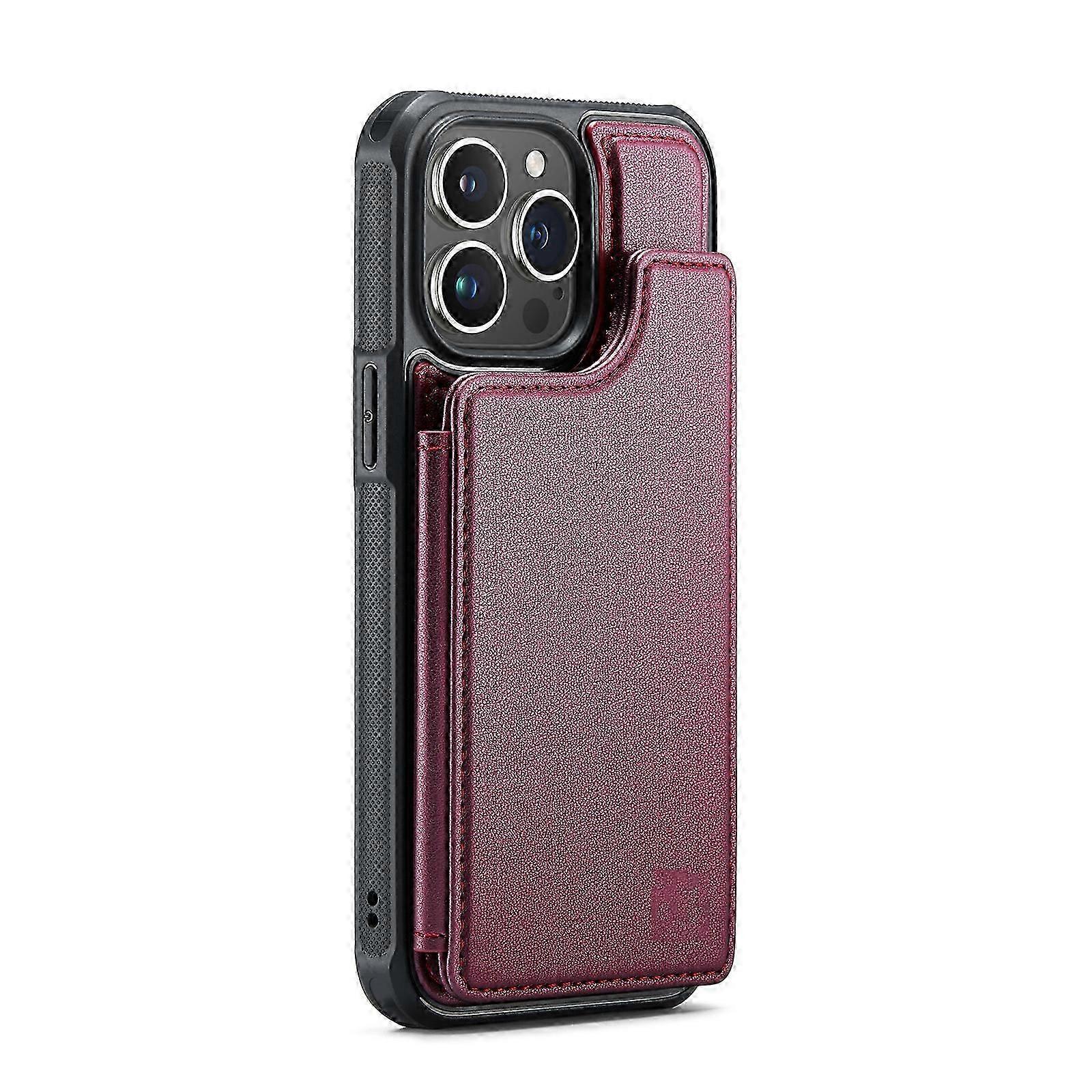 جراب لهاتف iPhone 15 Pro Max / 15 Ultra مع حامل بطاقة ، غطاء مسند من جلد البولي يوريثان غطاء مغناطيسي مقاوم للصدمات