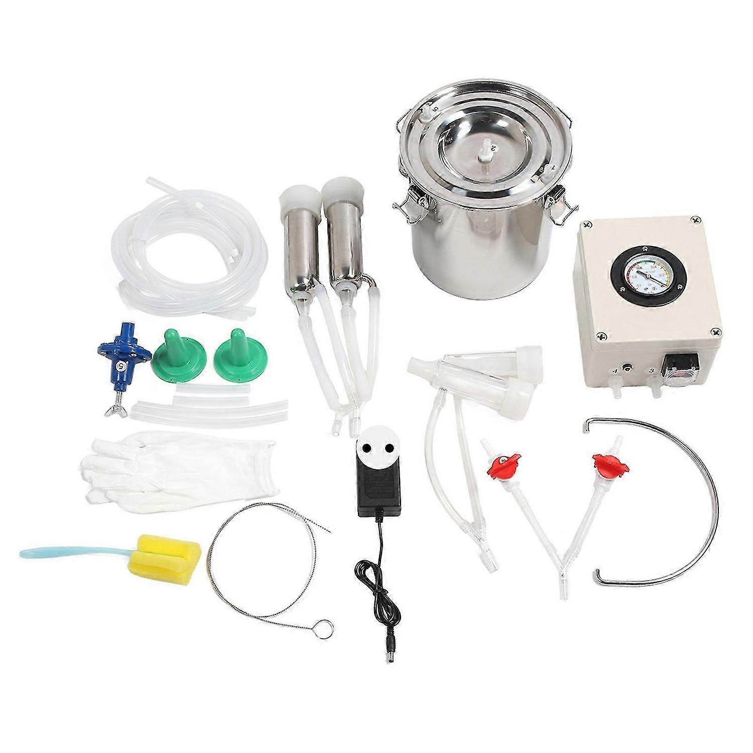 Machine à traire de chèvre 6L portable en acier inoxydable électrique à pulsation automatique Trayeur sous vide