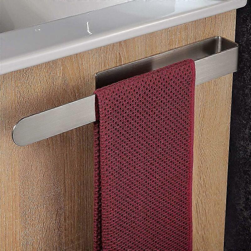 Towel Holder Without Drilling Bathroom Towel Rail Brushed Stainless Steel Towel Ring Self-adhesive 37cm