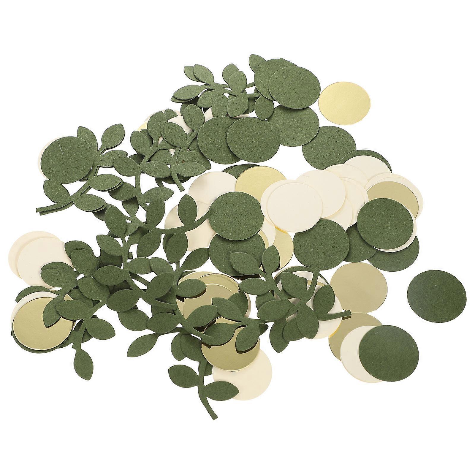 Colored Round and Eucalyptus Table Confetti for Weddings, Bridal Showers, Birthday Parties, and Themed Celebrations – Party Scatter Decoration