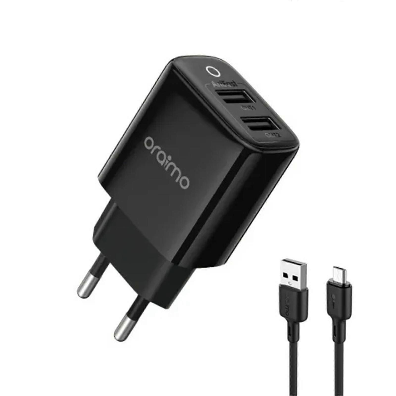 Oraimo Firefly 2U 12W Wall Charger Kit: Fast Charging, Portable, Stylish, 8-Layer Protection