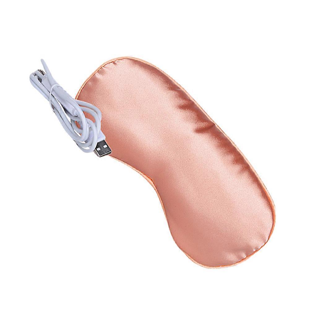 Hot Compress For Eyes Electric Heating Eye Mask Sleeping Pink Oval Shape Relieve Eye Stress 1Set