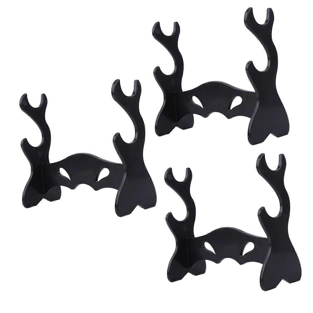 3 pieces sword holder plastic rack for props tabletop display doublelayered sword model stand for storing flutes and objects