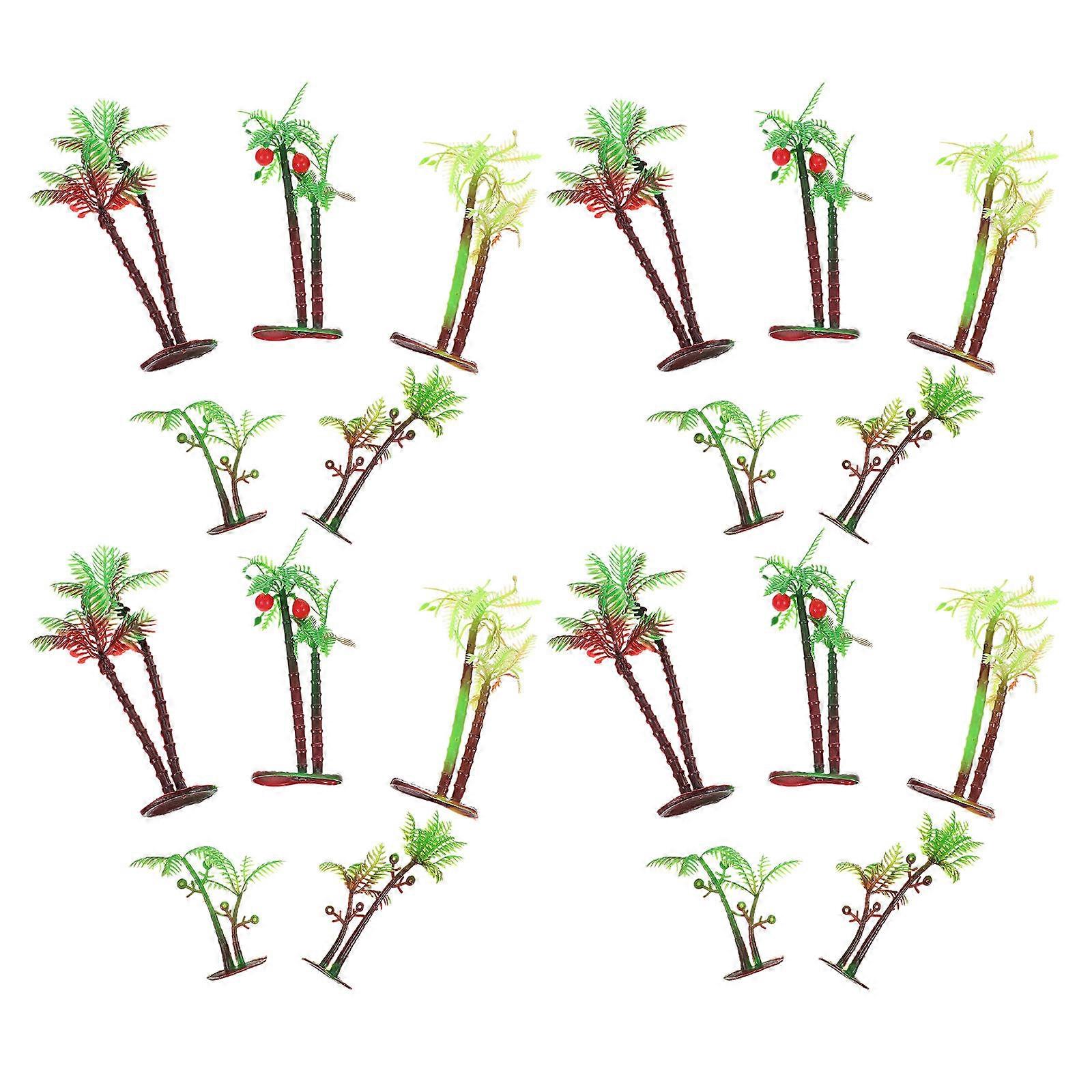 Fish Tank Ornament Imitated Coconut Tree for Decor 100Pcs Pack