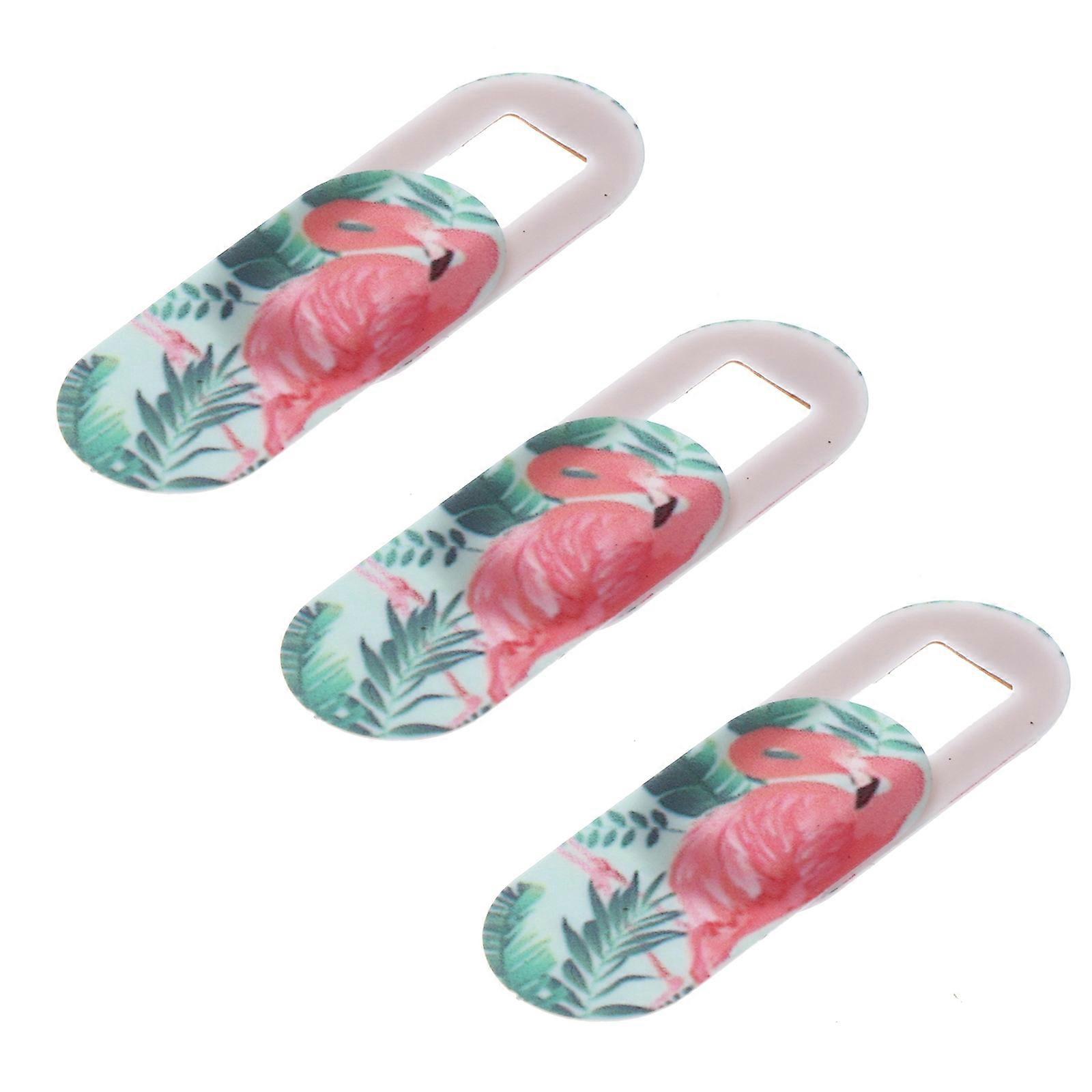3pcs Flamingo Pattern Laptop Camera Covers Webcam Privacy Stickers