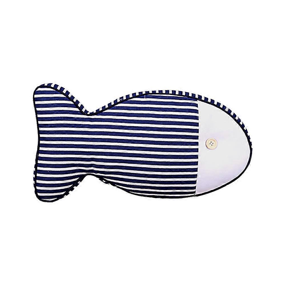 Cute Pillow Blue Fish Shaped Pillow Home Use PP Cotton 1Set