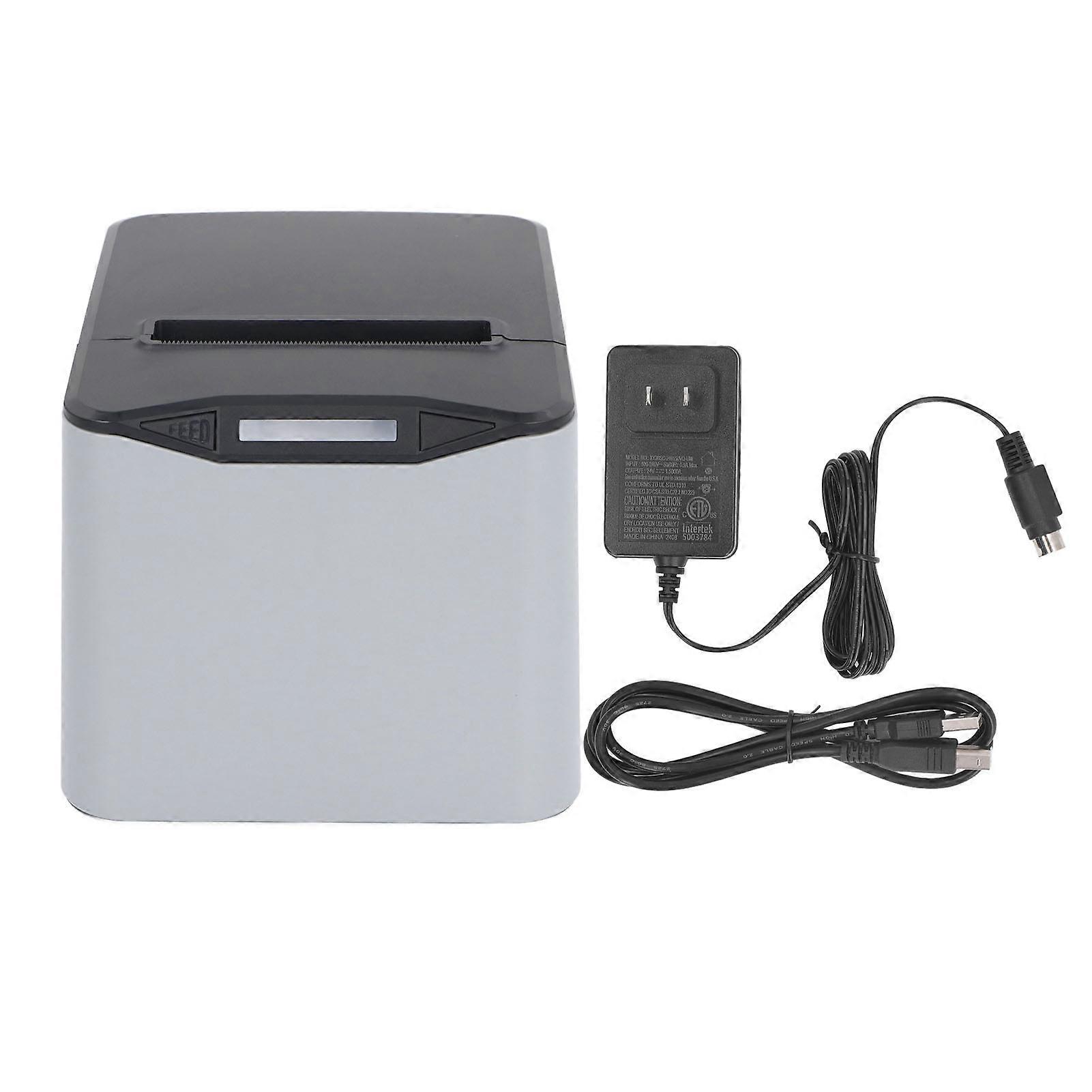 80mm High-Speed Thermal Receipt Printer - USB & Network Ports, Auto Cutter, US Plug