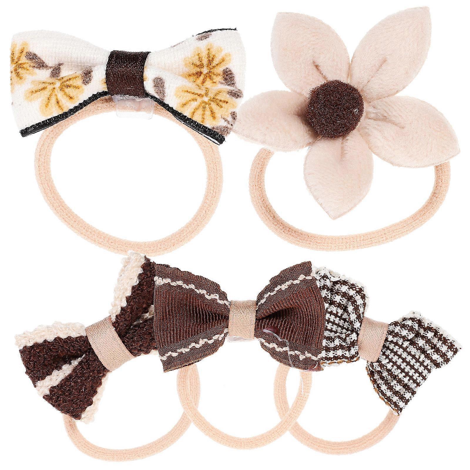 Cute Bow Hair Ties Round Shape For Travel Events Festive Occasions 10Pcs