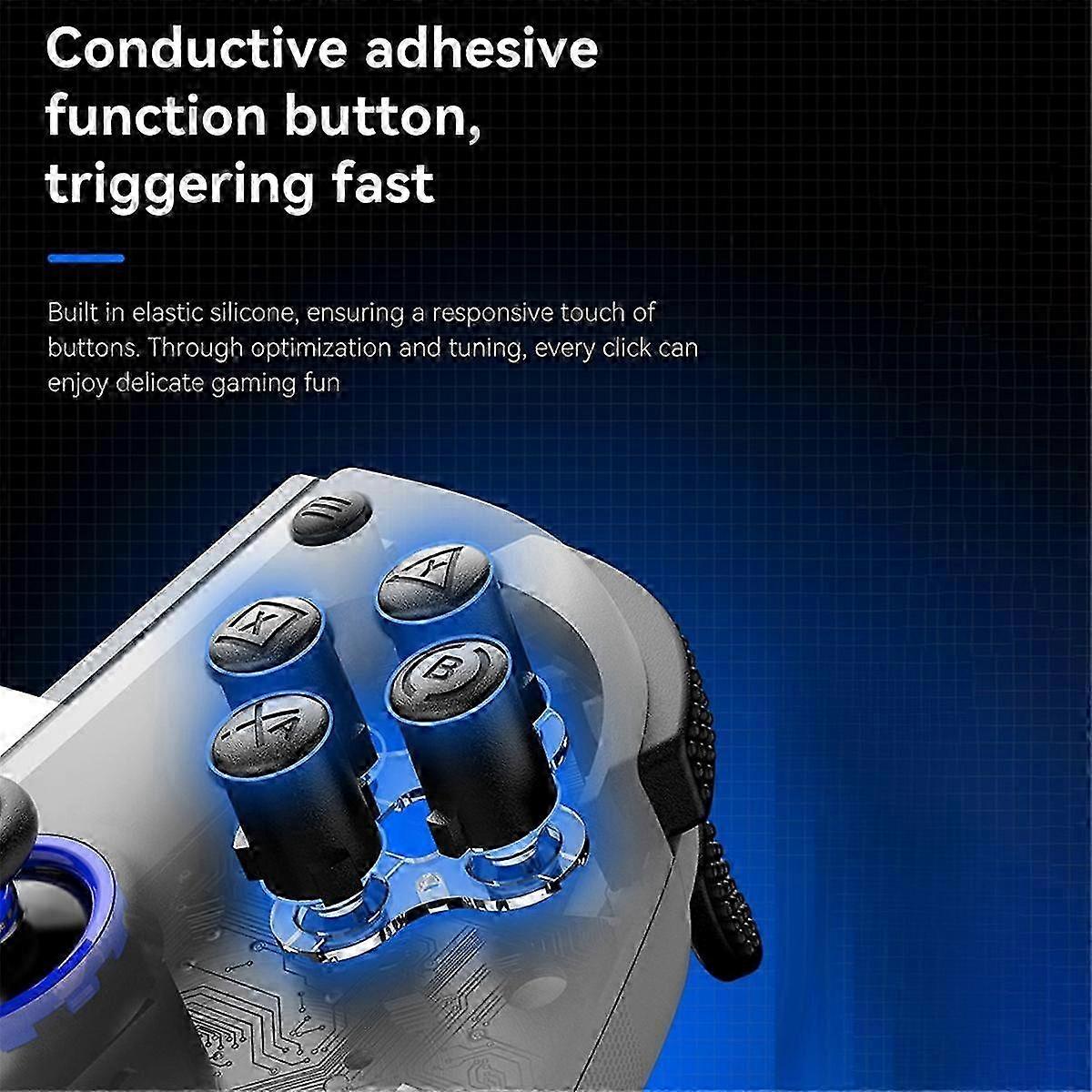 D11 Stretch Gamepad Hall Trigger para Dispositivos Compatíveis Programação Macro PC Android iOS Bluetooth Streaming Joystick Branco