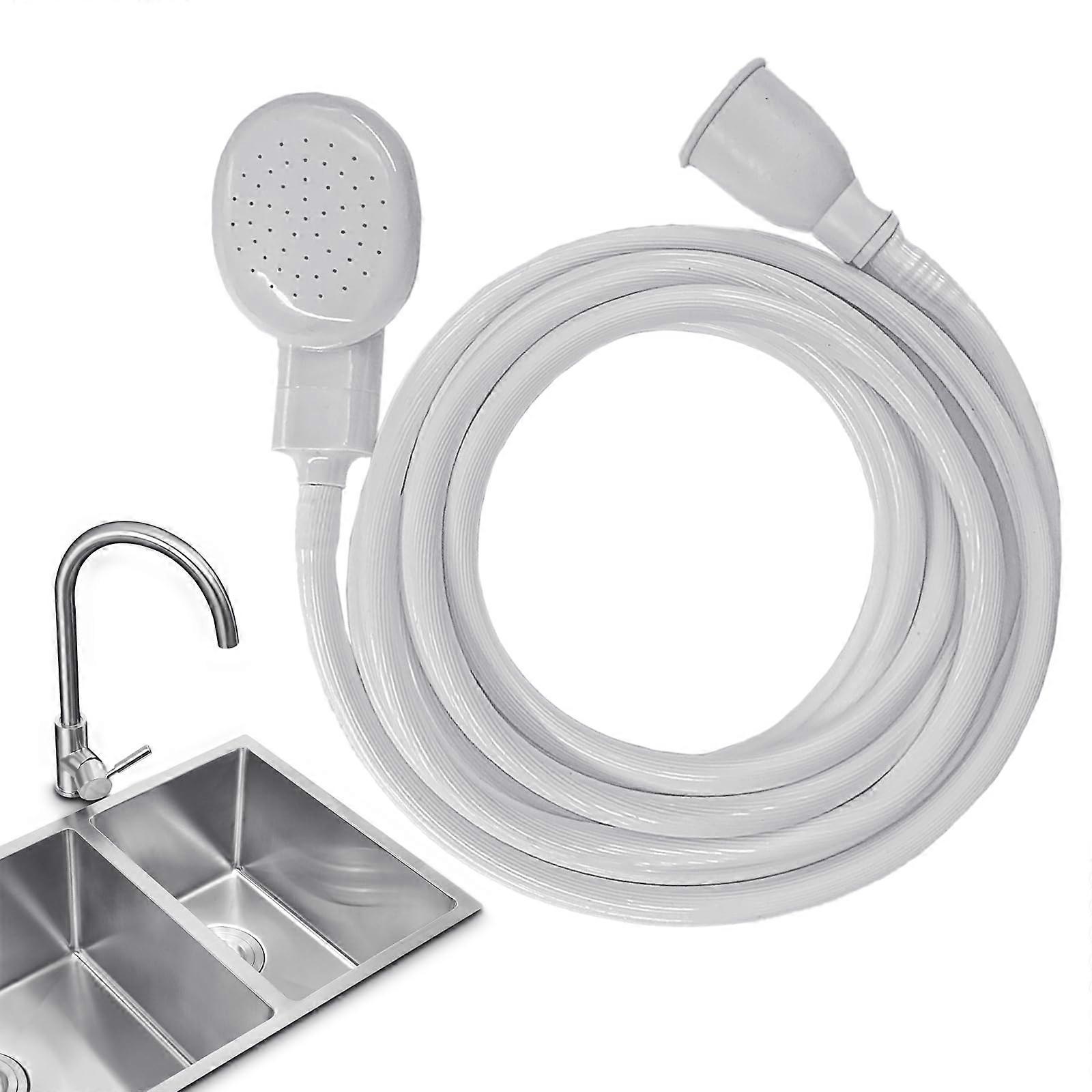 4M Sink Spray Hose - Faucet Spray Hose Attachment for Handheld Shower, White, Ideal for Bathing Babies, Pets, and Rinsing Vegetables
