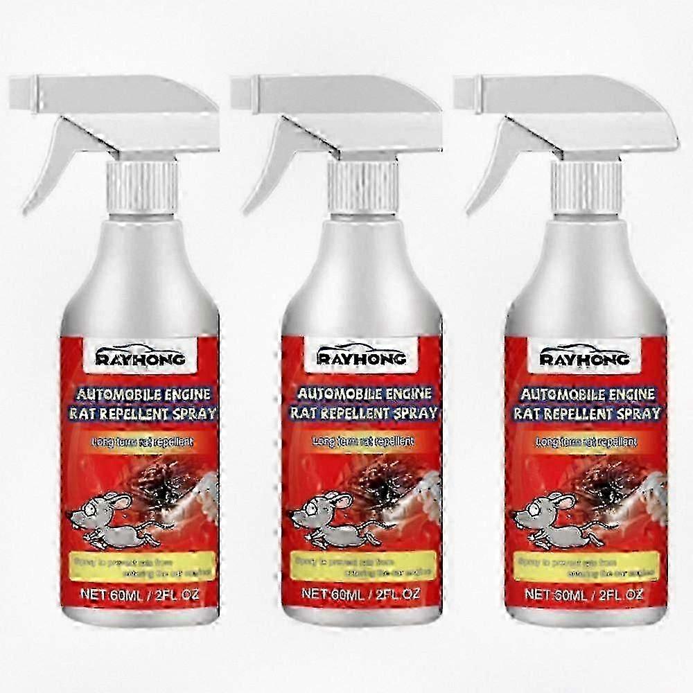 Peppermint Oil Spray for Rats Prevention and Car Engine Defense, Home and Vehicle Protection Against Rodents, 3 Pack