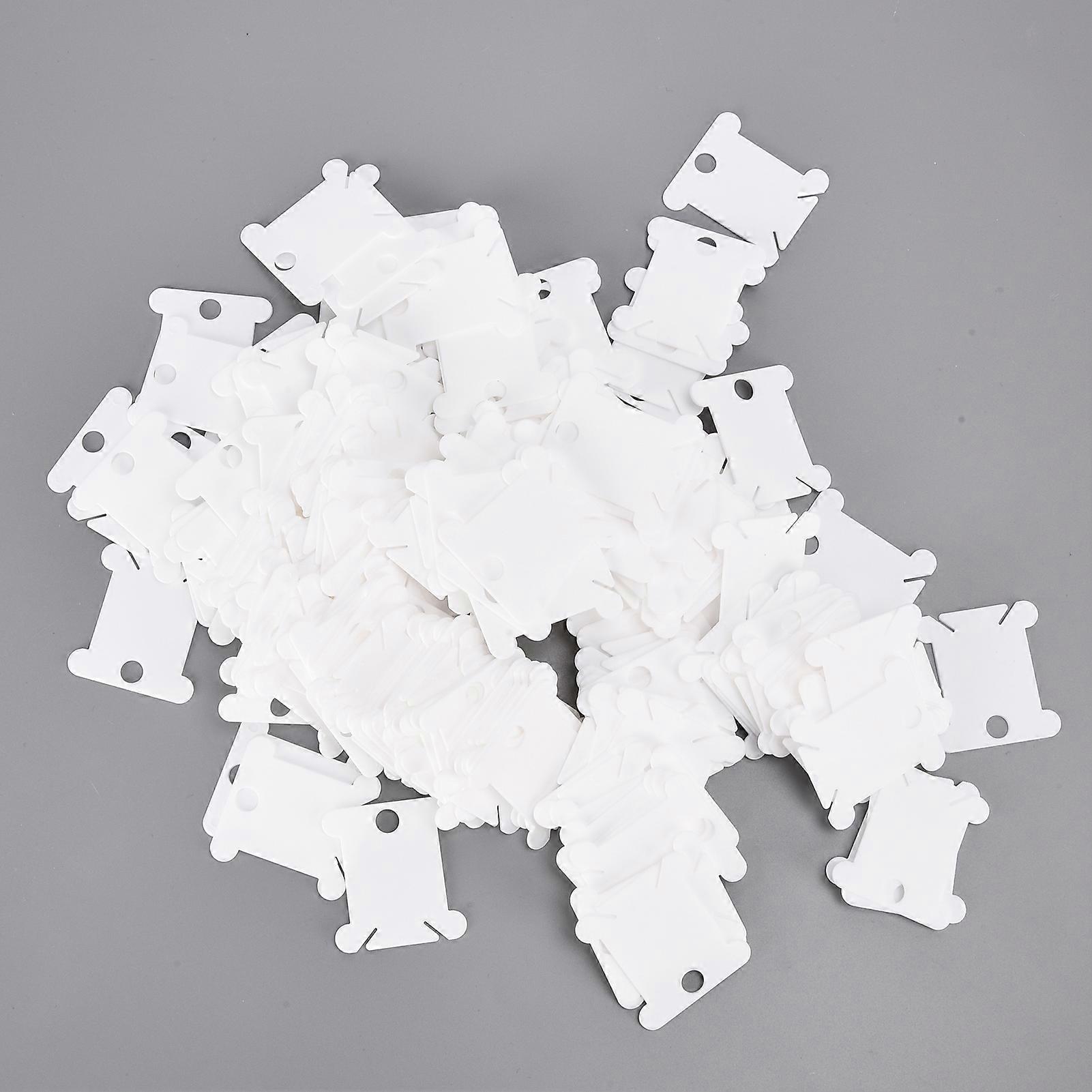 200Pcs Plastic Floss Bobbin Sorting Storage Function White Beautiful Practical Household DIY Sewing Thread Storage