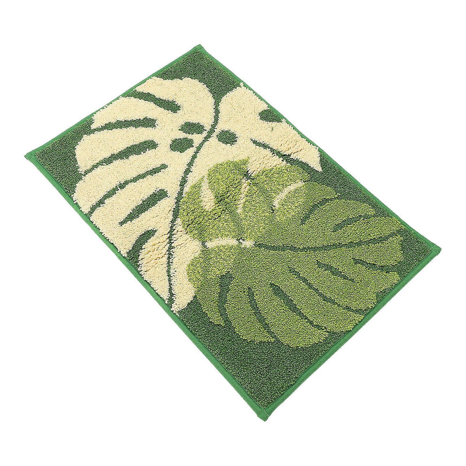 Green Bedroom Rug with Excellent Water Absorption and Non Slip Feature for Home Use Polyester