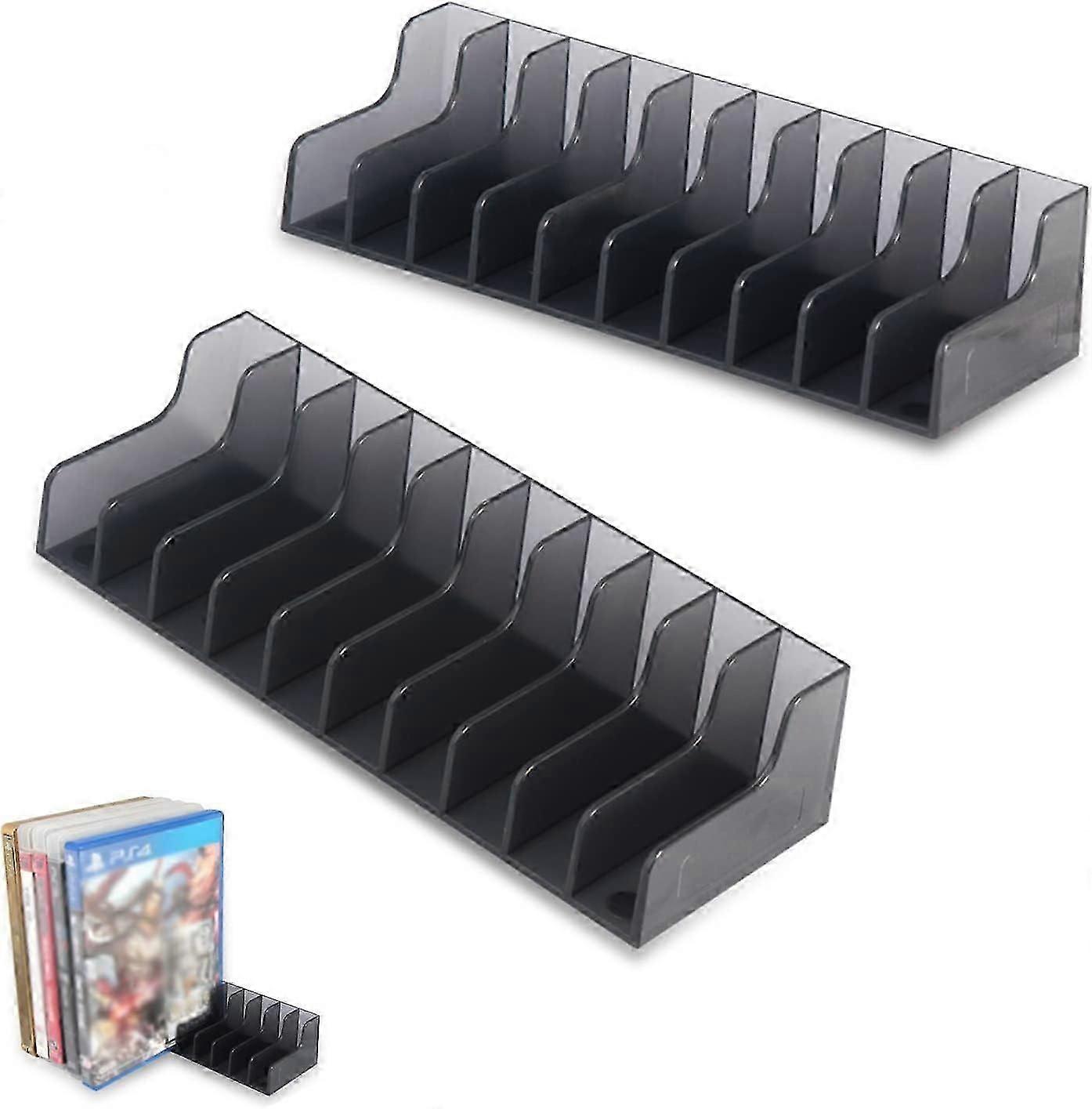 2 PCS CD Storage Rack, Large Capacity Game Card Box Stand Holder Bracket for PS4/SLIM/PRO