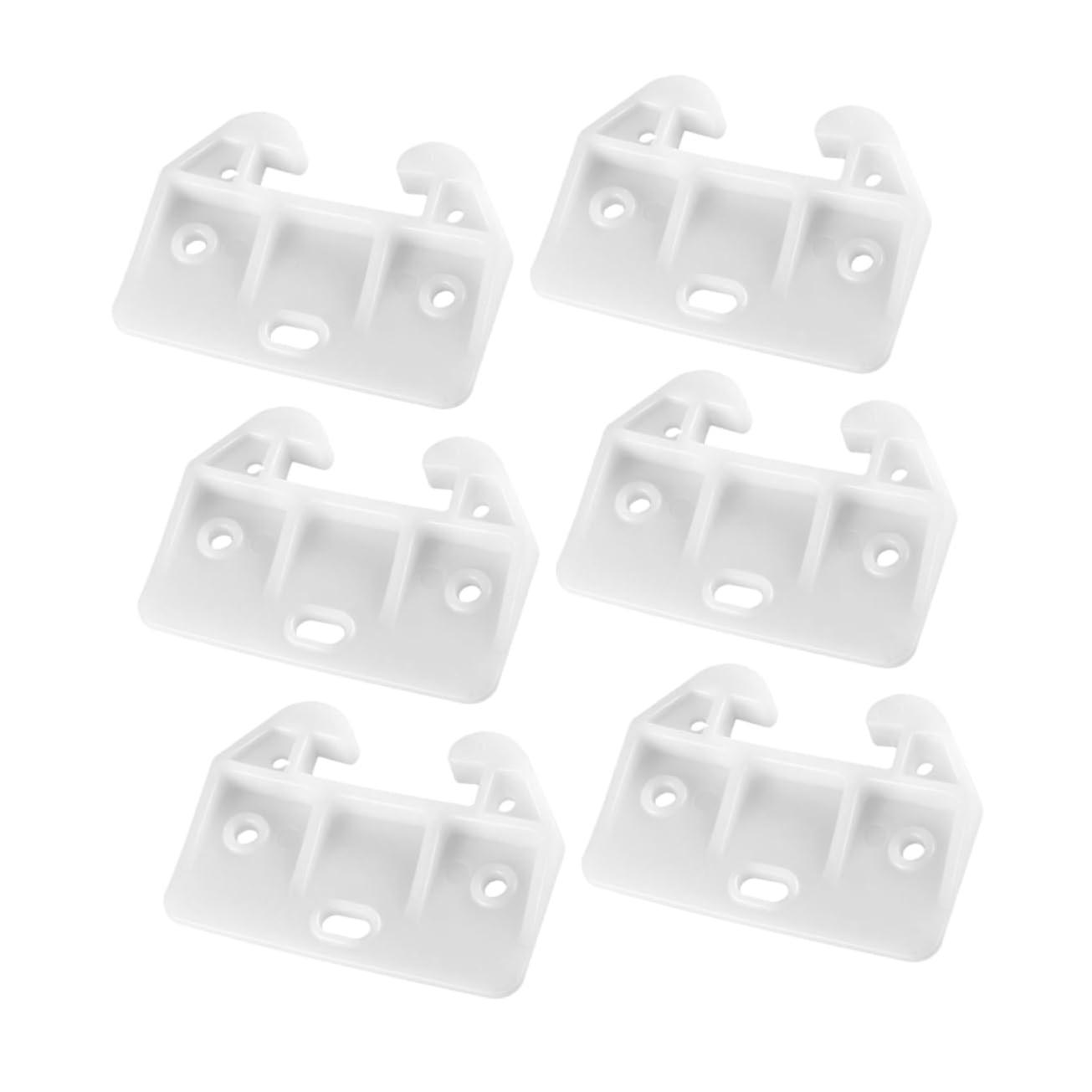 Pack of 6 Plastic Drawer Guides Replacement Parts for Dresser Drawer Guides Crab Hook Style Easy Installation for Furniture White