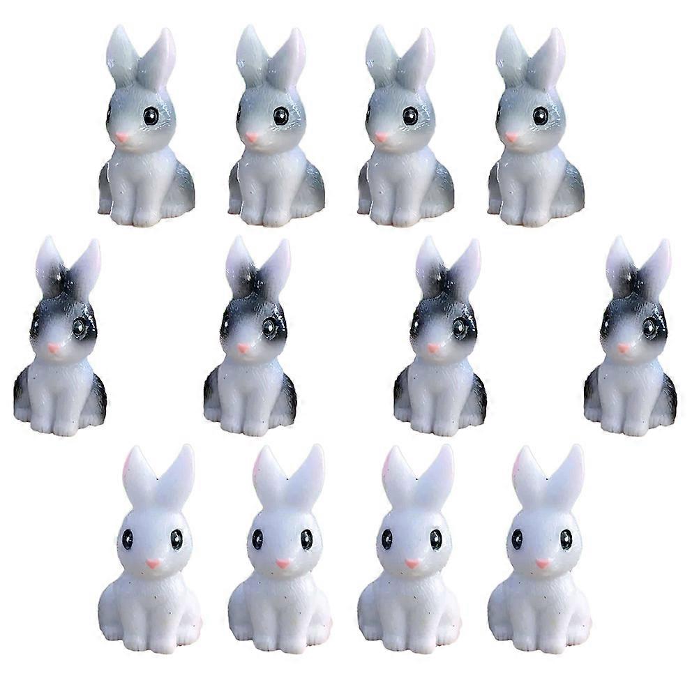 Basket Filler Decorative Mini Rabbit Sculptures for Home Decor 12 Pcs Resin Assorted