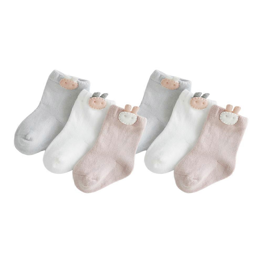 Adorable Baby Socks with Cartoon Patterns Made of Combed Cotton for Comfortable Wear Assorted Color 612 Months
