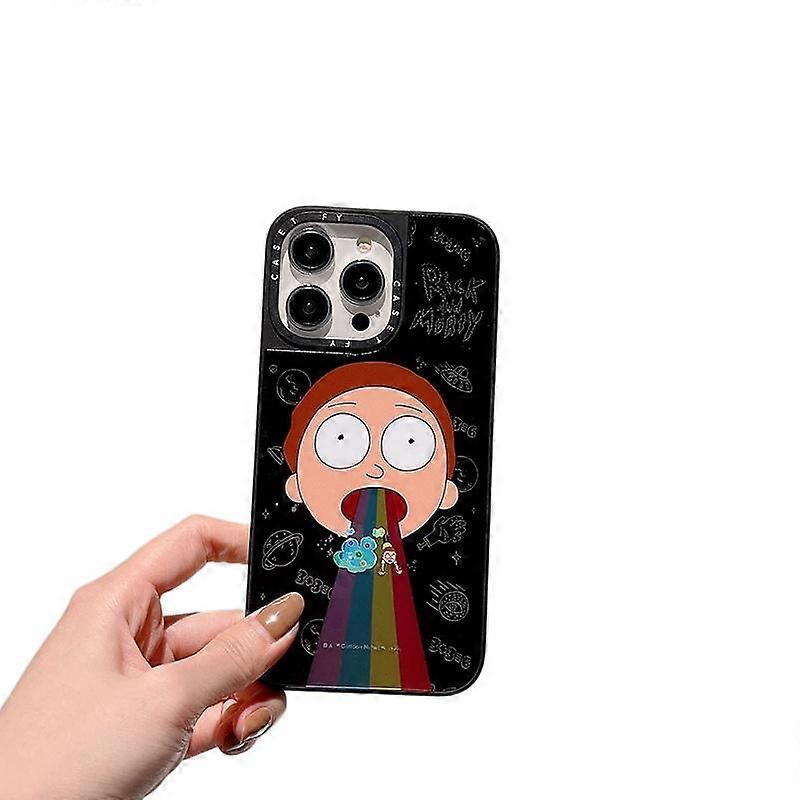 Morty and Rick 15 Pro Max phone case 14 pro trendy 13 12 11 mirror finish