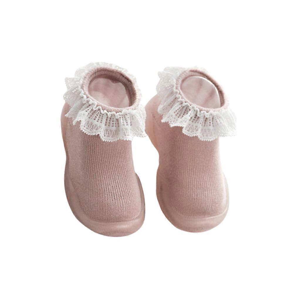 Toddler Cotton Socks Non Slip Walking Aid Warm Socks For Infants Light Pink 15x5 5cm 1 Pair