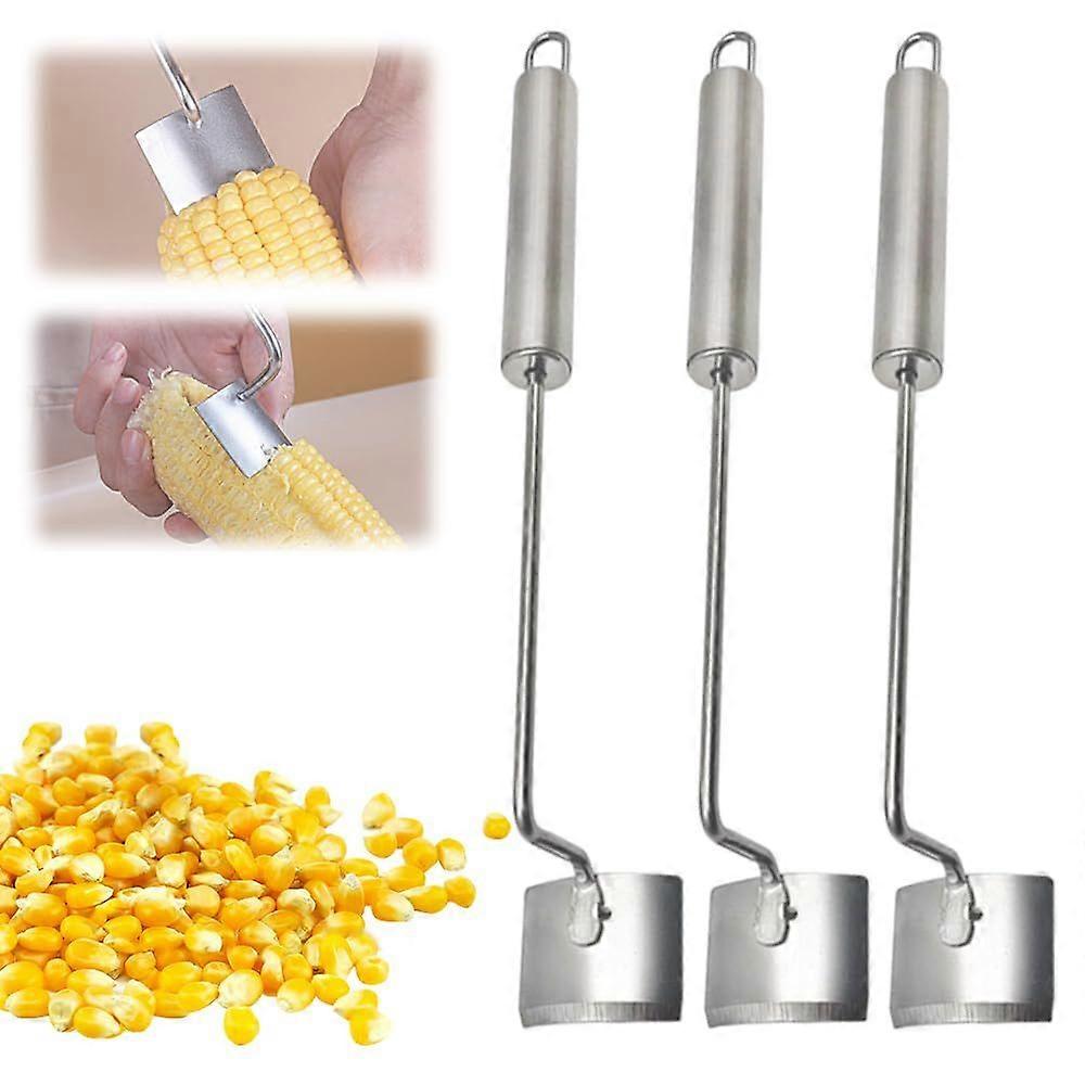Stainless Steel Corn Cob Peeler, Long Handle Corn Stripping Tool, Quick & Easy Kernel Stripper, Kitchen Gadget
