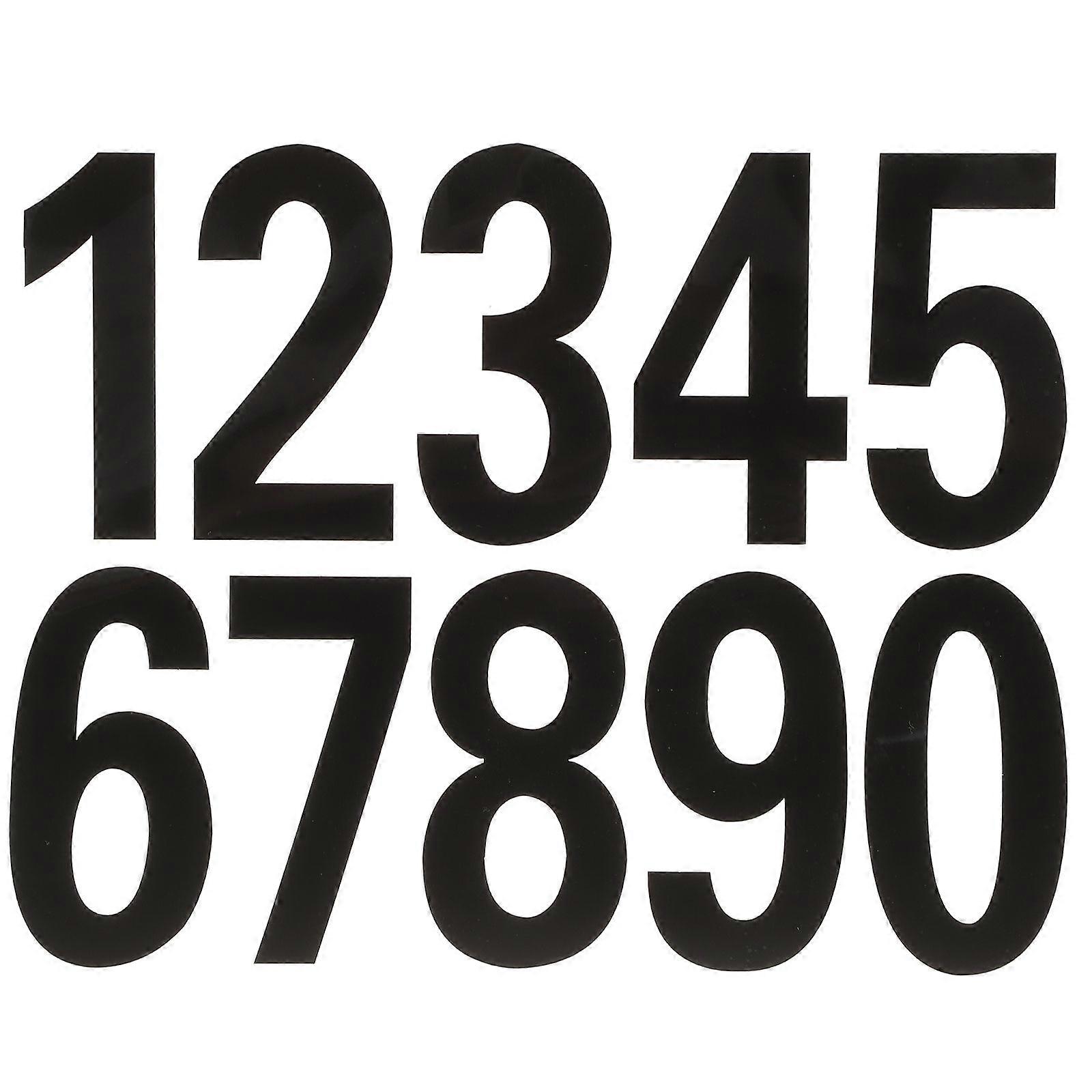 Reflective Mailbox Number Sticker Locker Outdoor Use 10X5CM Black 4 Sheets