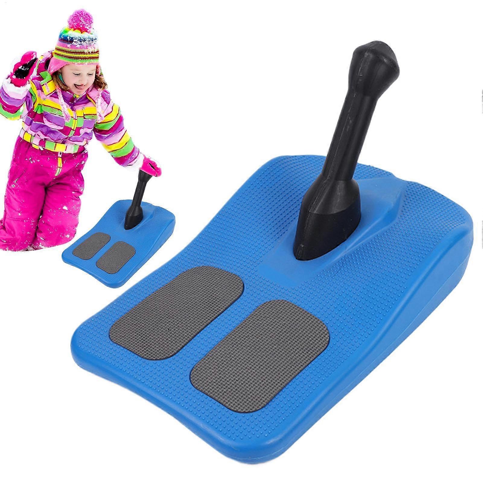 Schneeschlitten für Kinder und Erwachsene, dicker Griff, blaue Skiausrüstung