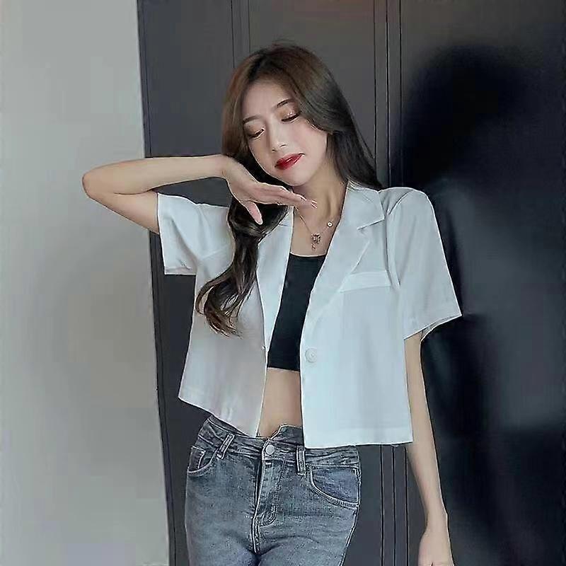 Summer Spring Women Solid Color Suit Blazer Tops