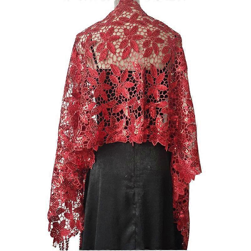 Shiny Sequin Tassel Shawl Wrap Dinner Party Shawl Wedding Bride Shawl Evening Dress Scarf, size is 180*50cm