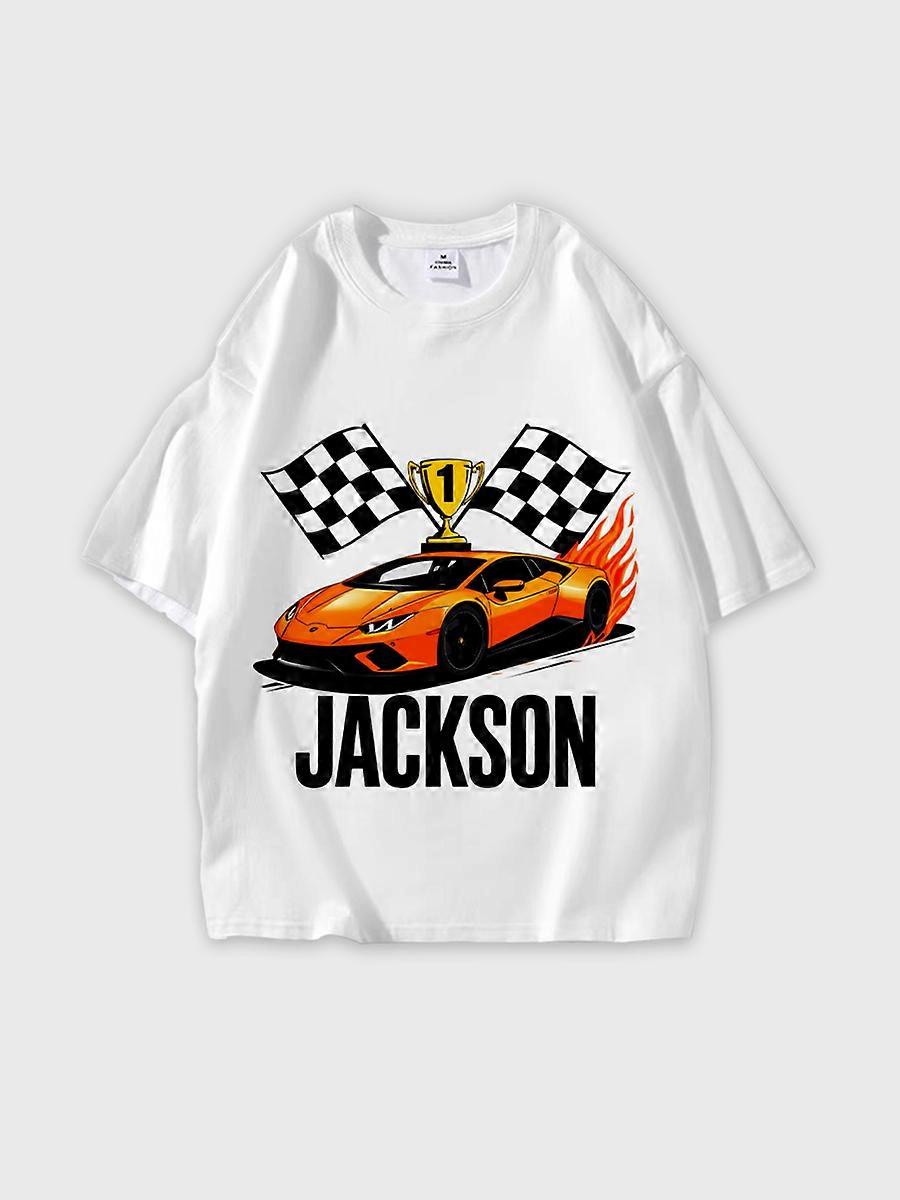 T-shirt round neck Pattern loose short sleeve O392