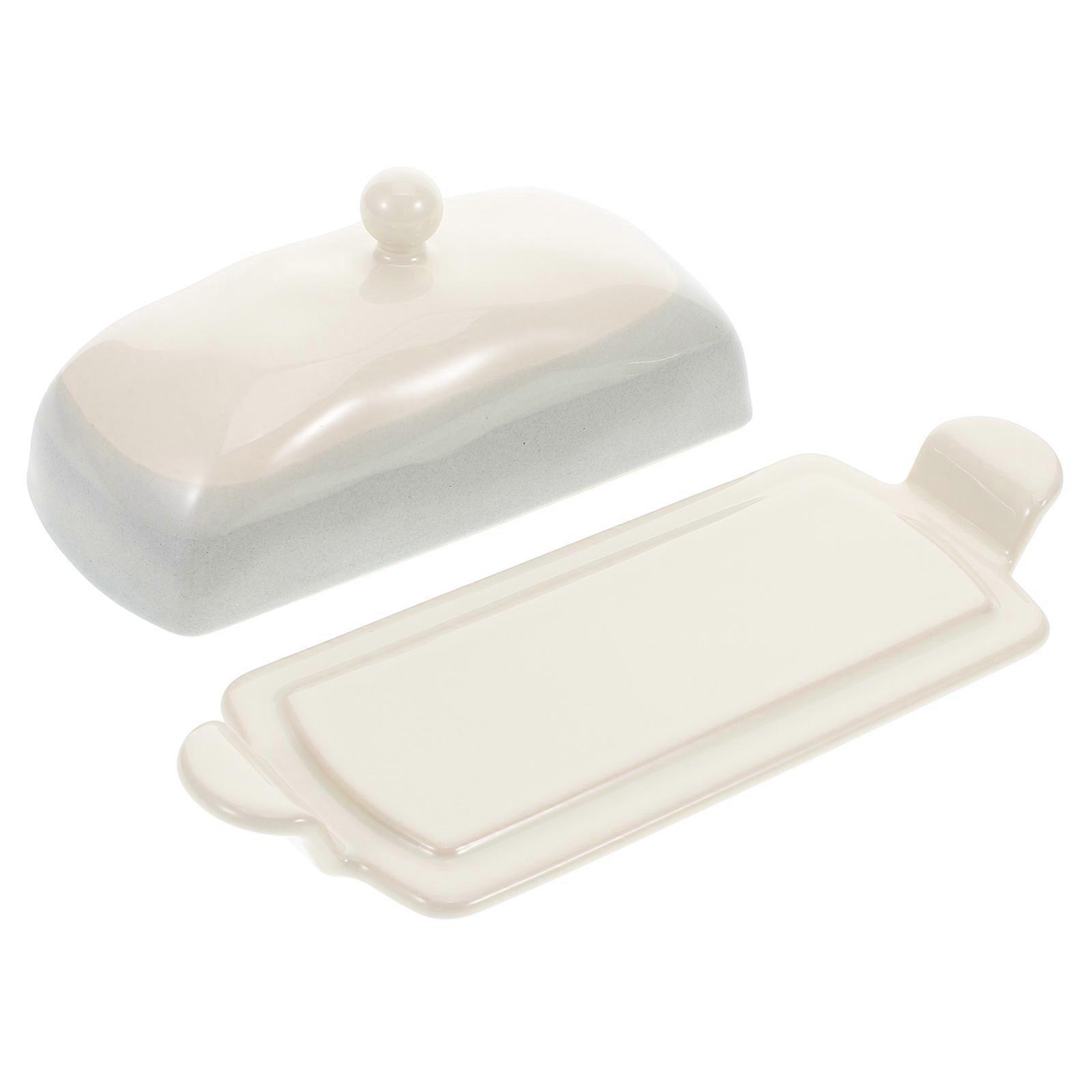 Ceramic Butter Tray with Lid for Storage Use in Kitchen Multi Color and Practical 70
