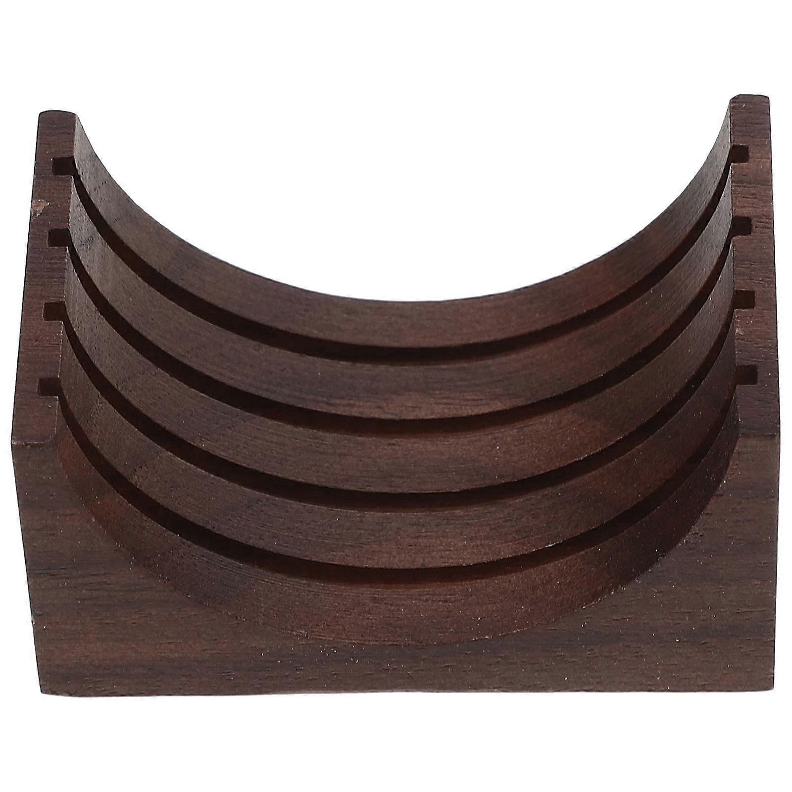 Coffee Filter Storage Stand Organizer for Espresso Accessories, Multi Use Coffee Maker Accessory with Stable Base, Smooth Varnish Finish, 4