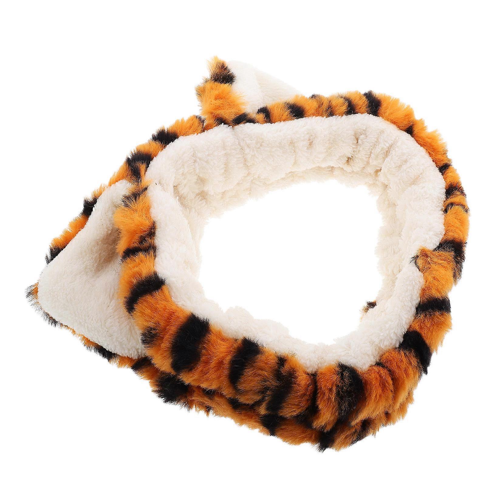 Tiger Cartoon Makeup Headband for Women – Soft & Comfortable Design for Skincare, Facial Masks, Spa, and Halloween Cosplay