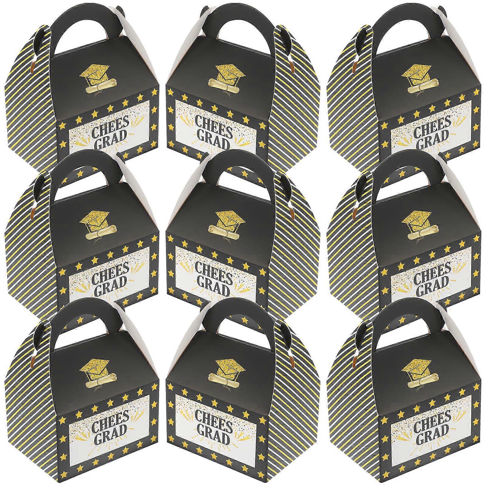 Black Graduation Candy Box for Party Sweets Storage with Creative Design and Flat Bottom 50pcs